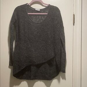 Helmut Lang Charcoal Scoop Neck Sweater